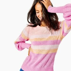 Lilly Pulitzer Ritza Striped Sweater in Lilac Rose, Medium